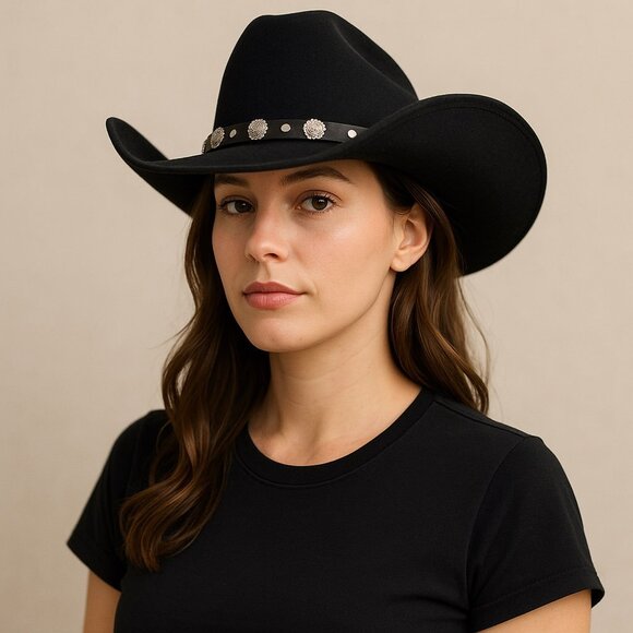 Vintage Western Express Cowboy Hat Wool Black Large USA - Picture 1 of 6